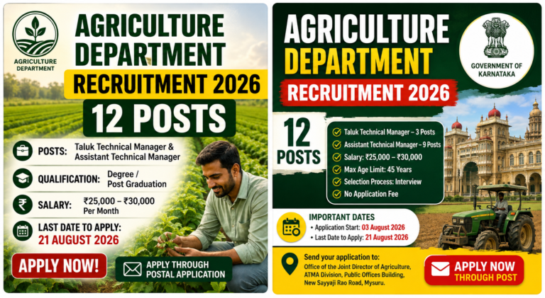Agriculture Department Recruitment 2026