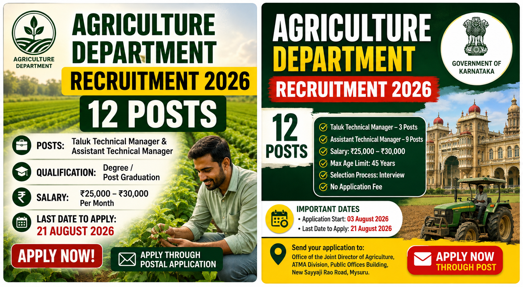 Agriculture Department Recruitment 2026