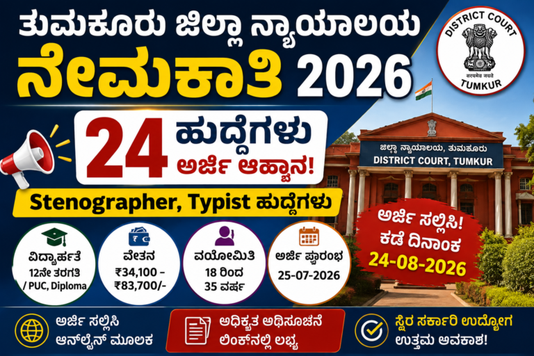 District Court Tumkur Recruitment 2026