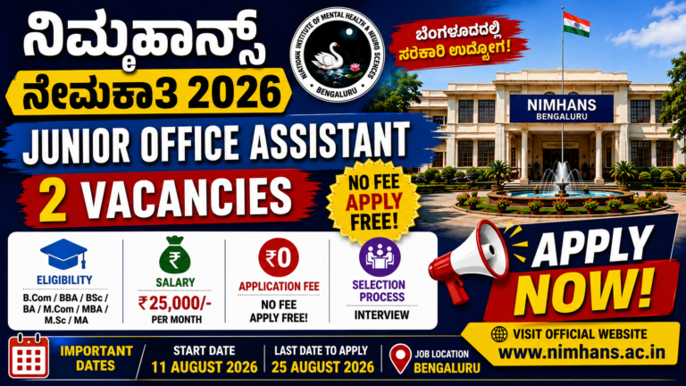 NIMHANS Recruitment 2026